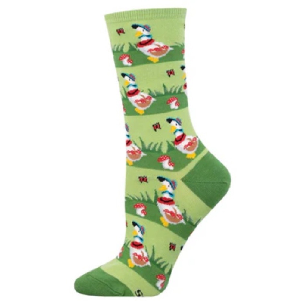 Socksmith Foraging Goose Cotton Crew Socks, S/M, NWT 🍄‍🟫🪿 Plus Bonus Pair 🧦